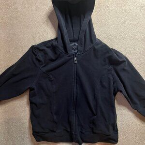 CATO Women XL Solid Black Zipper Pocket Hood‎ Light Fall Spring Jacket Coat